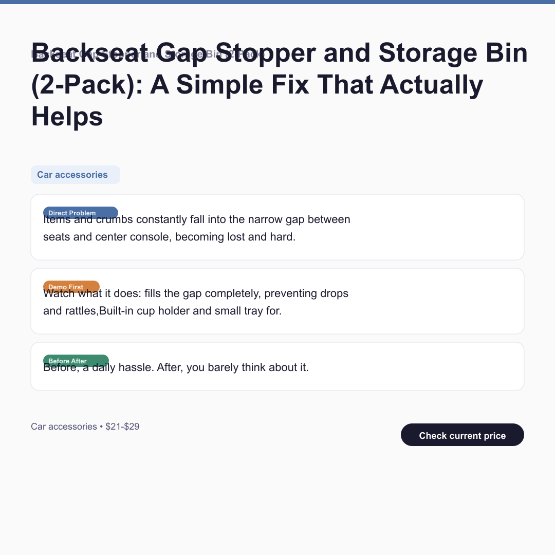 Backseat Gap Stopper and Storage Bin (2-Pack)