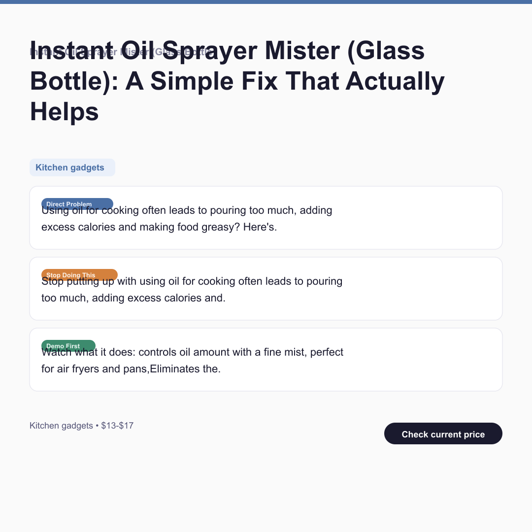 Instant Oil Sprayer Mister (Glass Bottle)