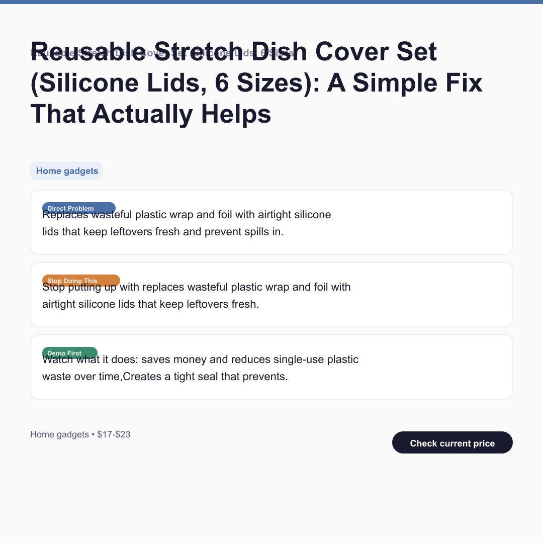 Reusable Stretch Dish Cover Set (Silicone Lids, 6 Sizes)