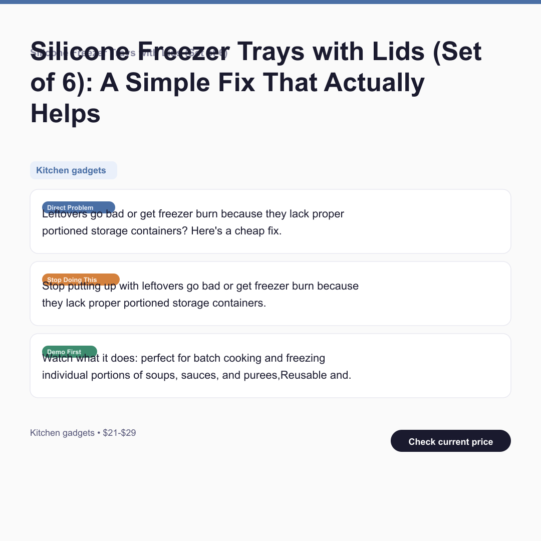 Silicone Freezer Trays with Lids (Set of 6)