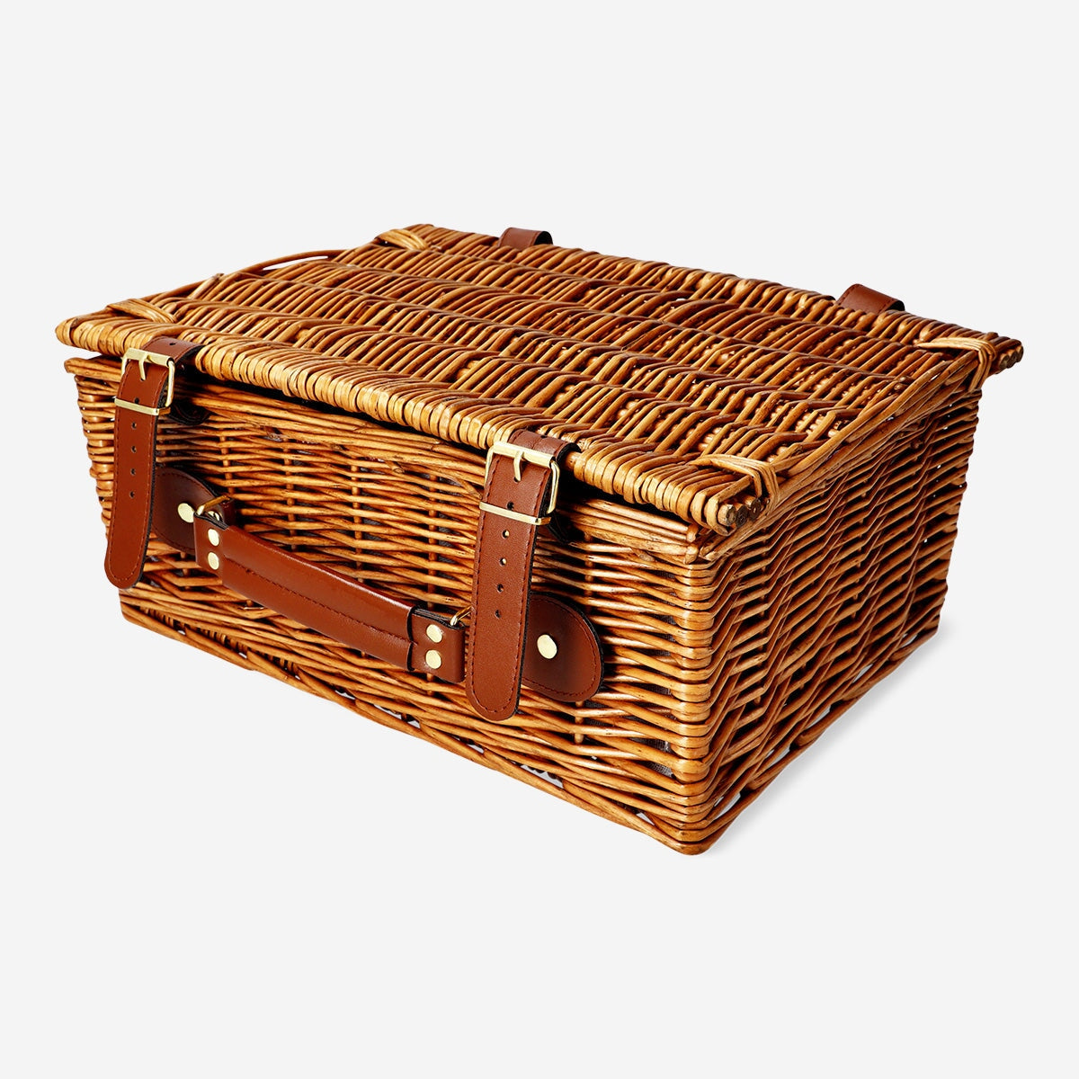 ZORMY Wicker Basket for 2 Person Wicker Basket Sets with Insulated Compartment, Handmade Picnic Basket for 2 People, Classic Red Check with Utensils, Cutlery, Perfect for Picnic, Camping